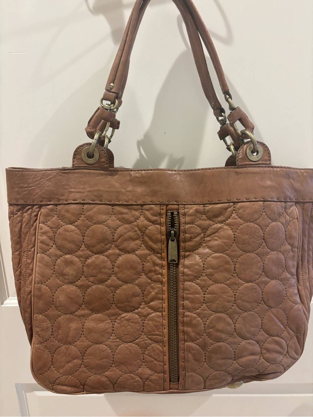 Cynthia Rowley Leather Quilted Tote Bag in Brown